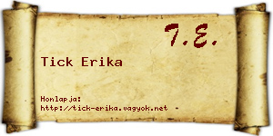 Tick Erika névjegykártya